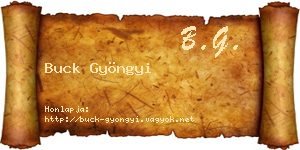 Buck Gyöngyi névjegykártya